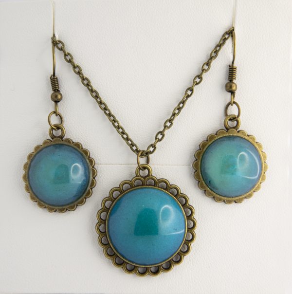 Set collana e orecchini aquamarine