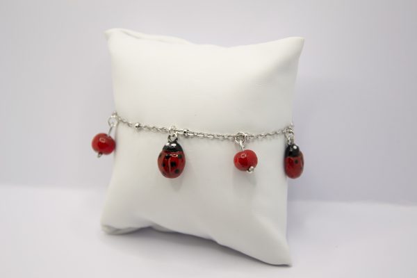 Bracciale con ciondoli coccinella - immagine 2