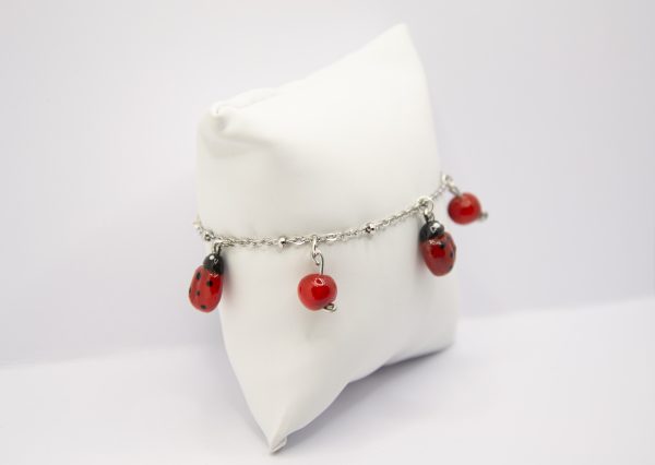 Bracciale con ciondoli coccinella - immagine 3